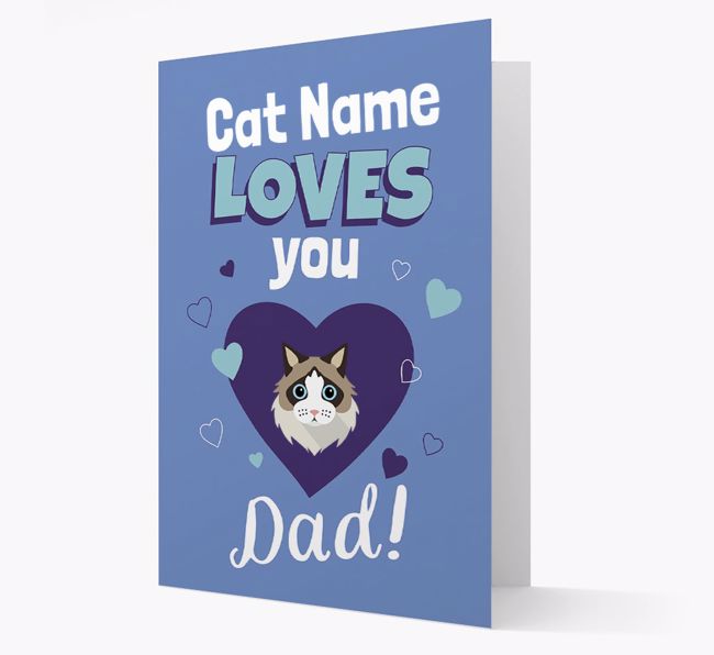 'Loves You Dad' - Personalised {breedCommonName} Card